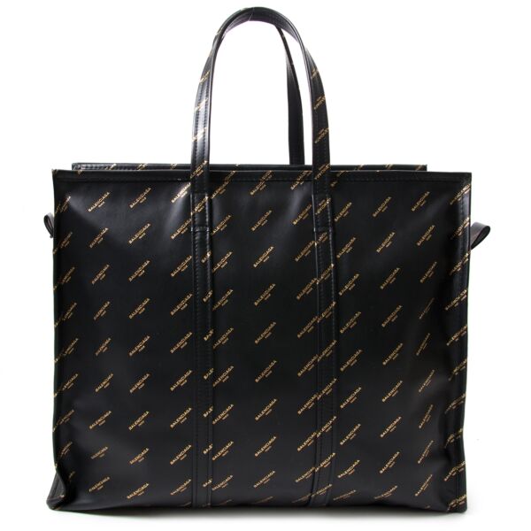 Balenciaga Large Black Gold Logo Bazar Shopper kopen en verkopen