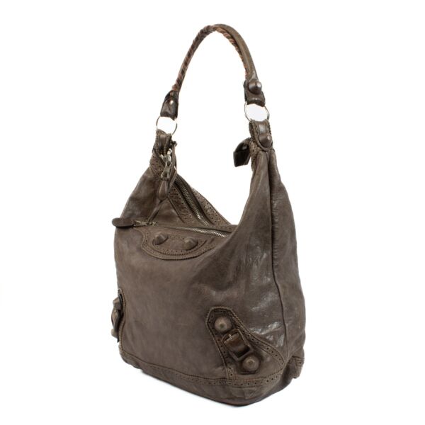 Balenciaga Brown Brogue Day Shoulder Bag