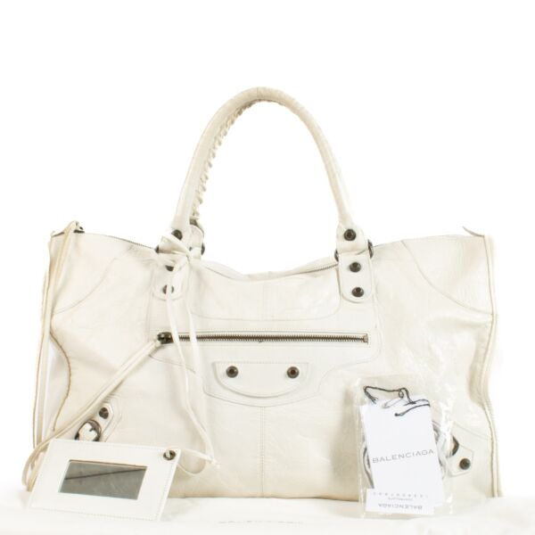 Balenciaga White Classic Work Bag