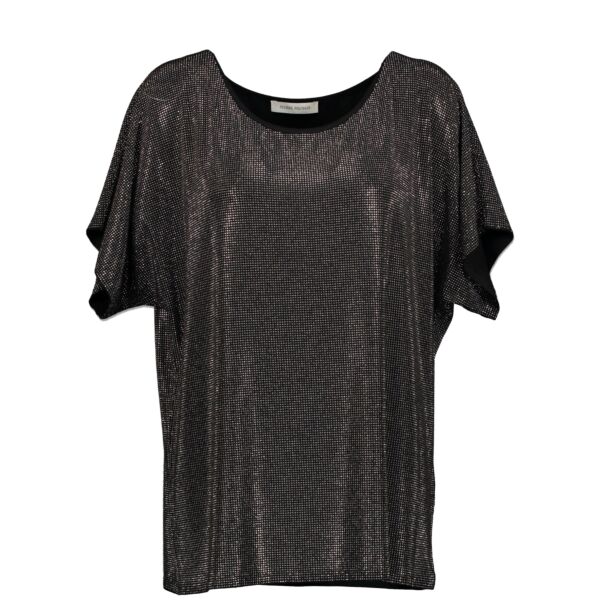 Pierre Balmain Black Metallic Stud T-Shirt for sale at Labellov secondhand luxury