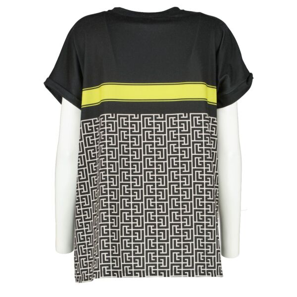 Balmain Black Monogram T-shirt - size L