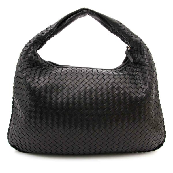 Bottega Veneta Black Intrecciato Leather Hobo Bag 