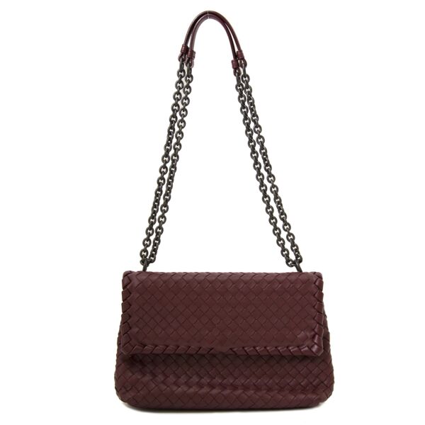 Bottega Veneta Bordeaux Intrecciato Leather Bag
