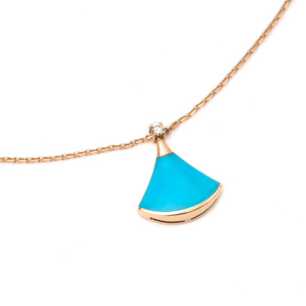 Bulgari Diva Pink Gold Turquoise Necklace With Diamond for the best price available online