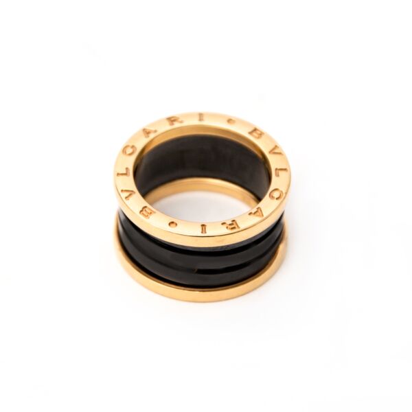 acheter en ligne pour le meilleur prix Bvlgari B.zero1 4-band Ring Black Ceramic and 18k