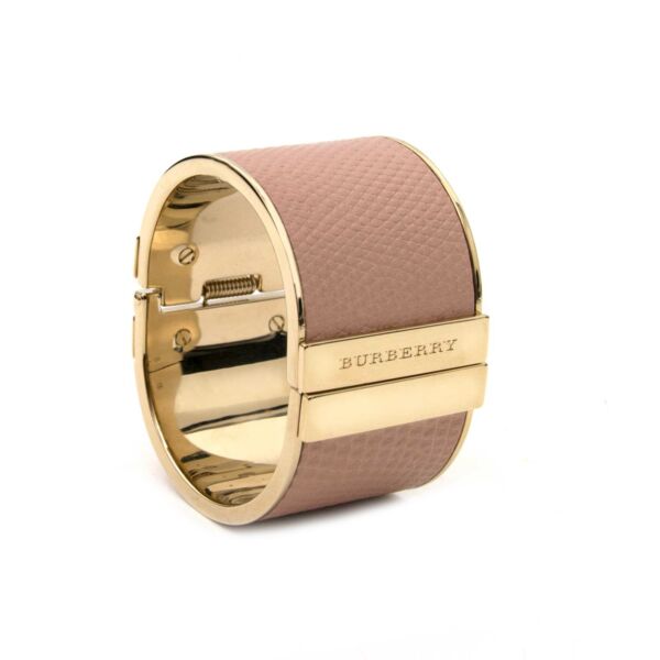 Burberry Pink Leather Cuff Bracelet