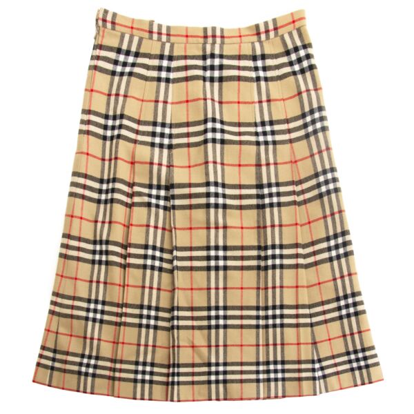 koop veilig onlien tegen de beste prijs Burberry Check Wool Skirt