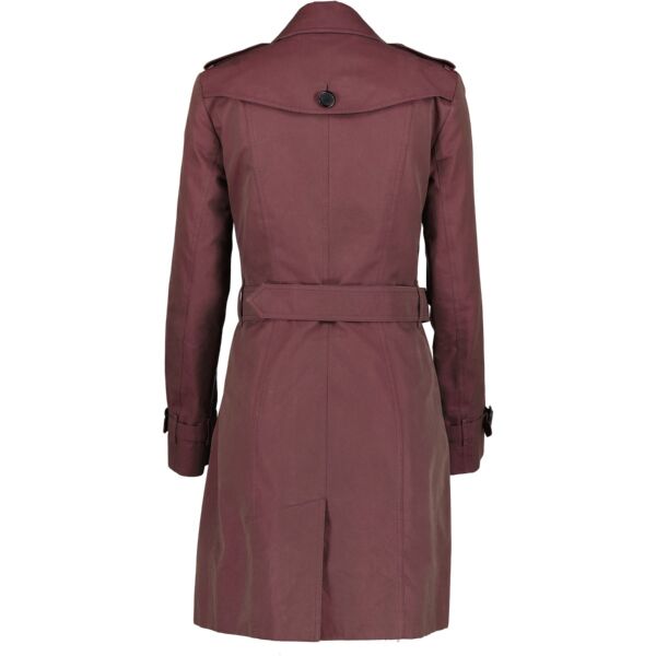 Burberry Mid-length Burgundy Trench Coat - Size FR36