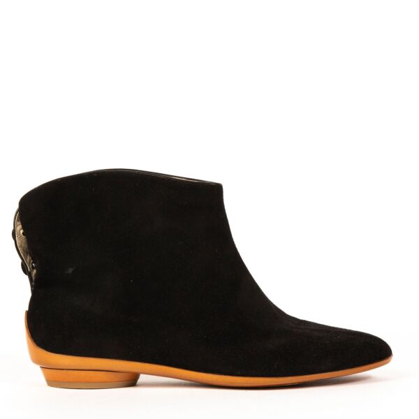 Salvatore Ferragamo Black Suede Ankle Boots - Size 36,5