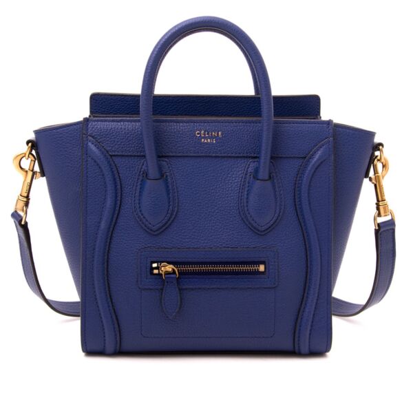 acheter en ligne boutique labellov Anvers Céline Nano Cobalt Blue Luggage Bag 