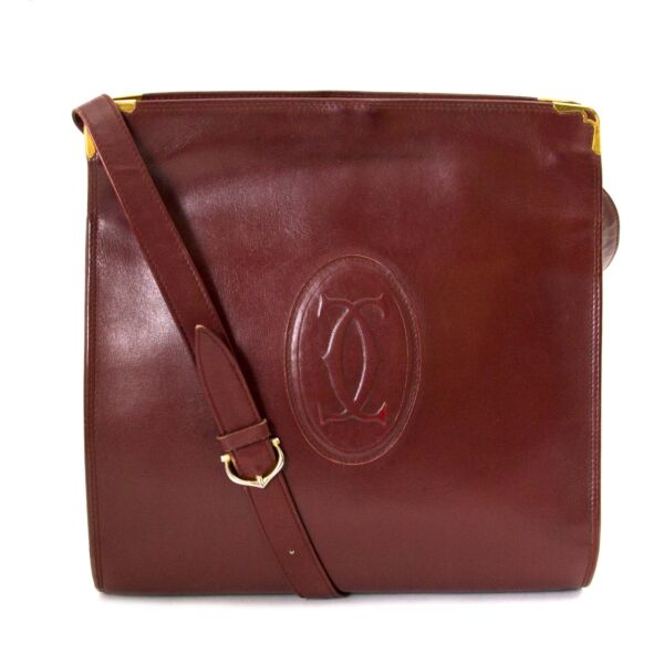 Cartier Burgundy Shoulder Bag now for sale at labellov vintage fashion webshop belgium