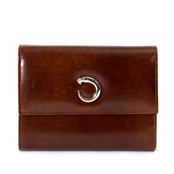 Cartier Bordeaux Brown Leather Wallet now for sale at labellov vintage fashion webshop belgium