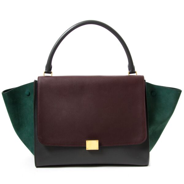 celine tri colour medium trapeze bag now for sale at labellov vintage fashion webshop belgium