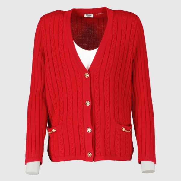 Celine Vintage Red Cardigan