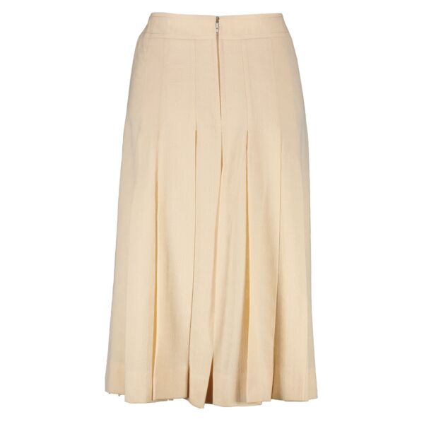 Celine Cream Pleated Skirt - size FR42