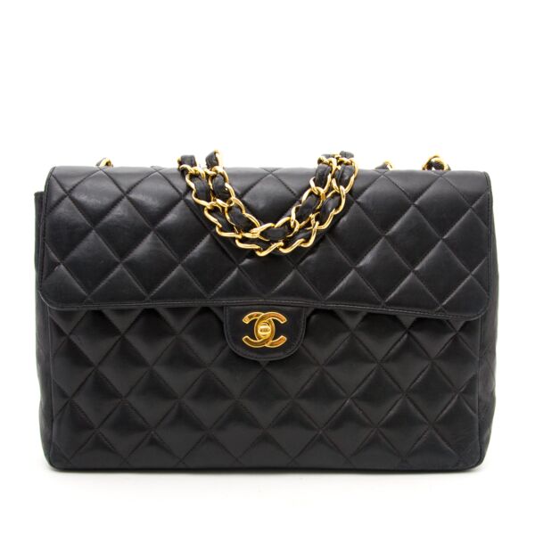 VintageChanel Lamskin Jumbo Flap Bag