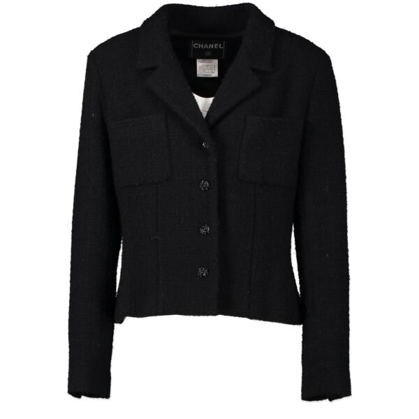 Buy your authentic Chanel Black Classic Tweed Jacket for the best price at Labellov