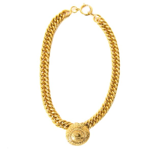 Chanel Gold-Toned Chain Necklace now for sale at labellov vintage fashion webshop belgium