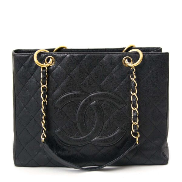 Chanel GST Black Caviar Leather Shopping Tote
