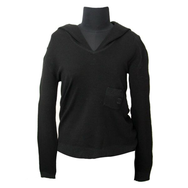 Chanel Wool Hoodie Sweater for sale for the best price online at labellov secondhand luxury