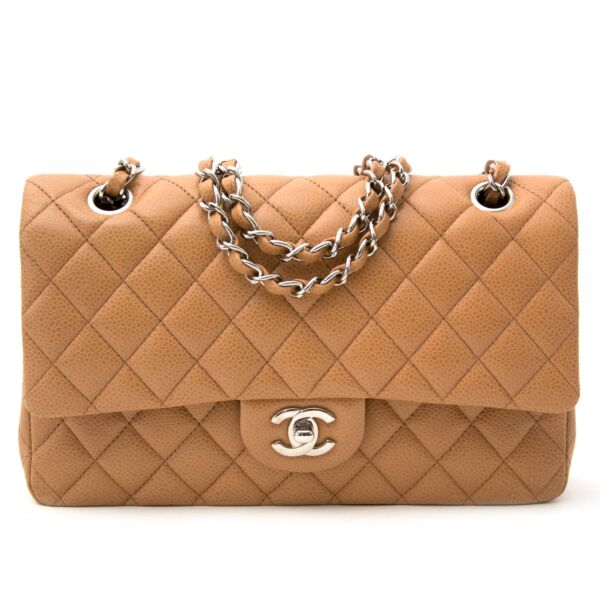 Chanel Beige Caviar Medium Classic Double Flap Bag  for sale online