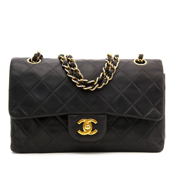 comme neuf sac a main Chanel Black Vintage Double Classic Flap Bag
