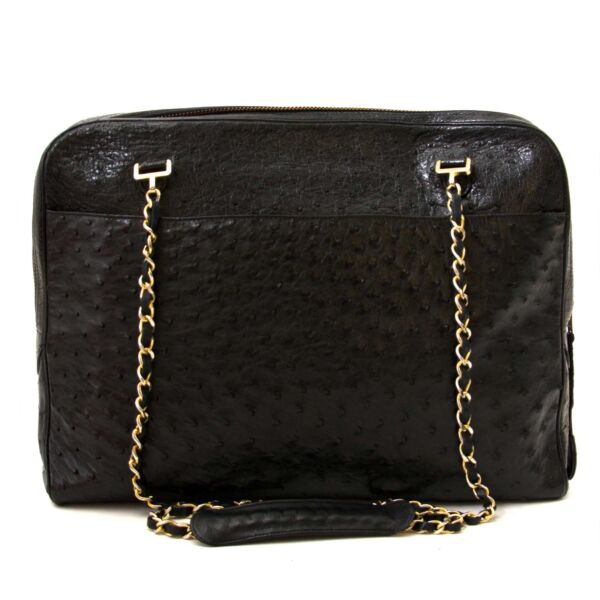 Buy authentic Chanel ostrich bag at labellov vintage fashion webshop belgium