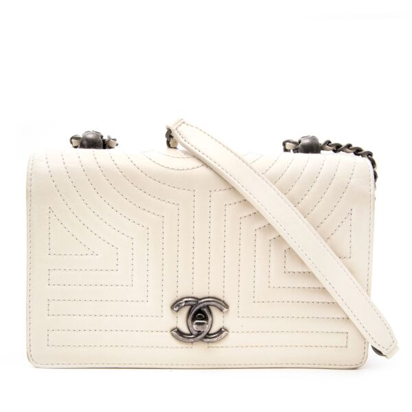 Authentic Chanel White Flap Bag for sale at the right price at Labellov.com