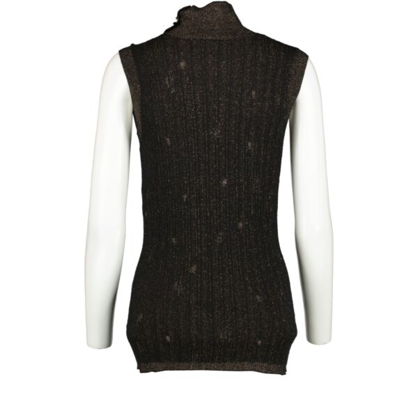 Chanel Fall 2011 Black Lamé Knit Top - Size FR38