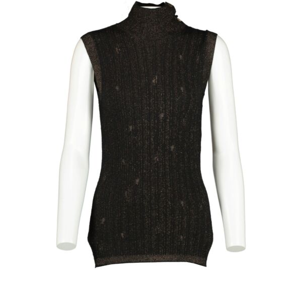 Chanel 11A Black Lamé Knit Top