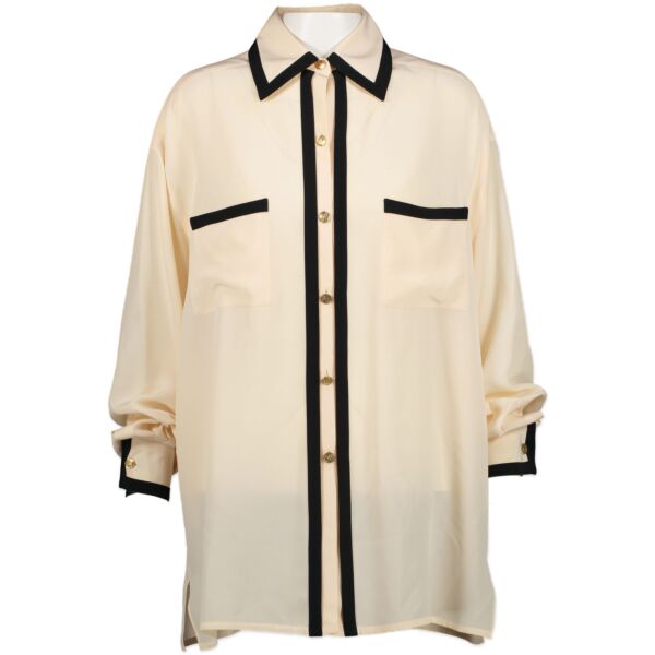 Chanel Champagne Silk Blouse