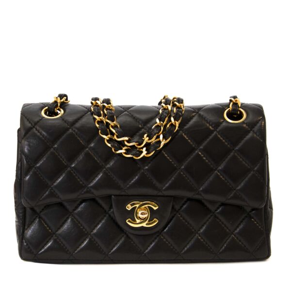 acheter en ligne secnode main Chanel Vintage Black Small Classic Double Flap Bag 