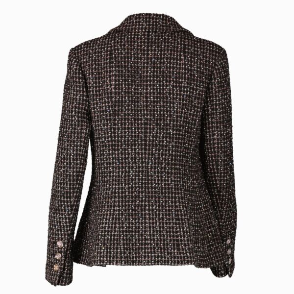Chanel 23A Black Beaded Tweed Jacket - Size FR38