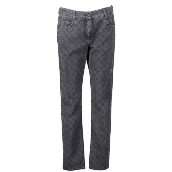 Chanel Grey Denim Quilted Jeans