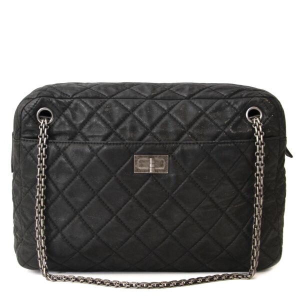 Authentic second-hand vintage Chanel Reissue Black Camera Bag at online webshop LabelLOV
