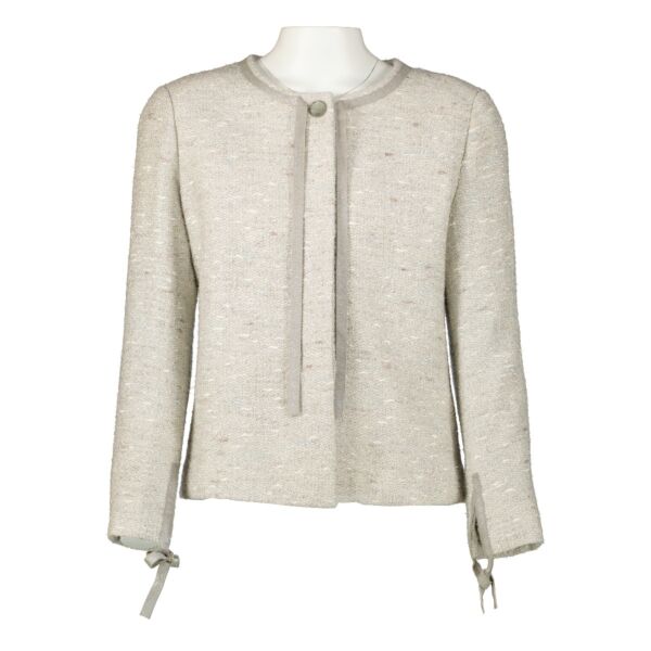 Chanel 99A Silver Shimmer Tweed Jacket