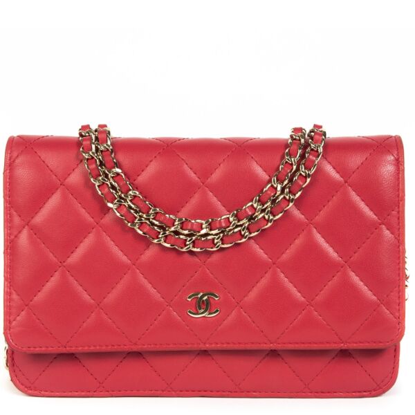 Chanel Framboise Lambskin Classic Wallet On Chain 