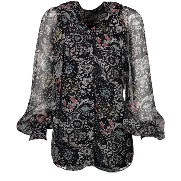 Buy and sell your authentic Chloé Blue Silk Flower Blouse - Size 34