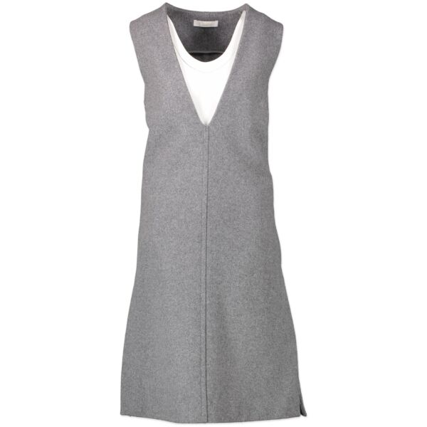 Are you looking for an authentic designer Chloé Grey V-neck Wool Felt Dress - size 34 