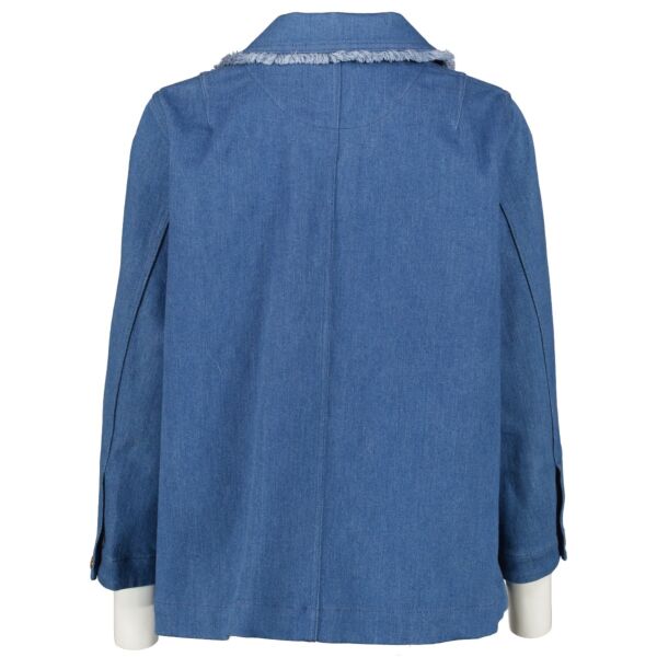 Chloé Two-tone Frayed Denim Jacket - Size FR38