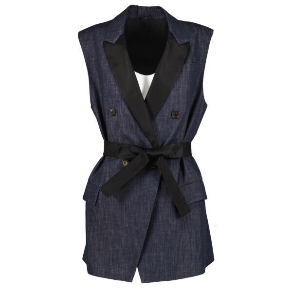 shop 100% authentic second hand Brunello Cucinelli Denim Sleeveless Jacket - Size IT42 on Labellov.com