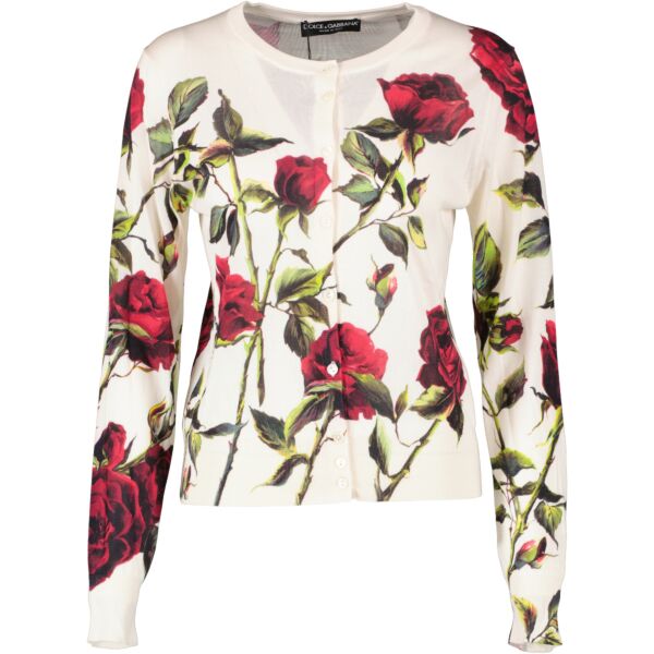 Dolce & Gabbana Roses Silk Cardigan - Size IT40