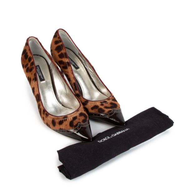Dolce & Gabbana Leopard Print Pony Hair Heels - Size 39