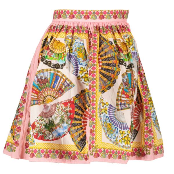 Dolce & Gabbana Fan Printed Poplin Skirt - Size IT40
