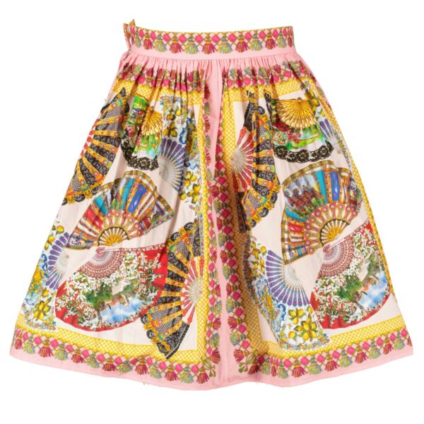 Dolce & Gabbana Fan Printed Poplin Skirt - Size IT40