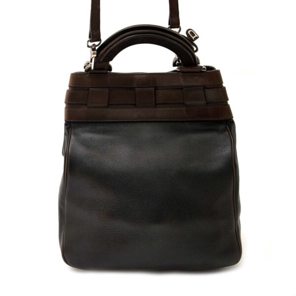 Delvaux Black And Brown Bucket Bag