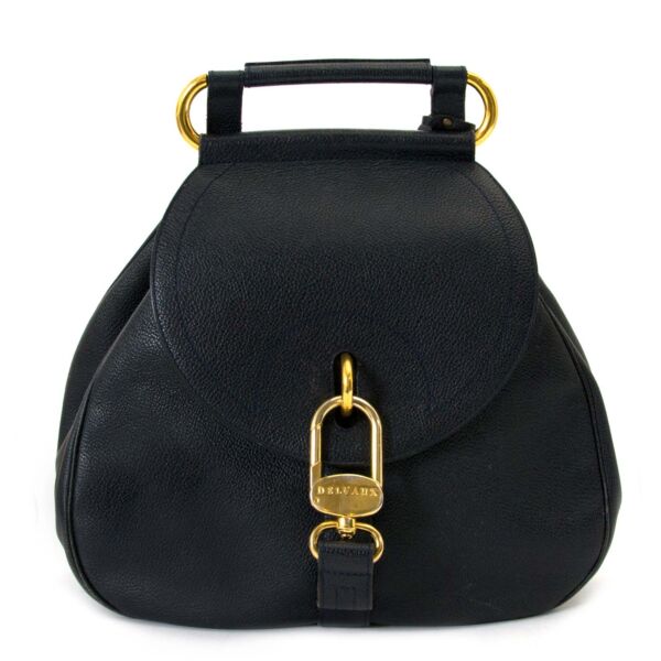 Delvaux Dark Blue Cerceau Bag now for sale at labellov vintage fashion webshop belgium