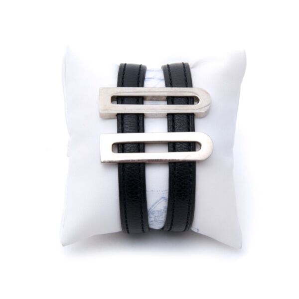 acheter en ligne Delvaux Black DD Leather Bracelet pour le meilleur prix 