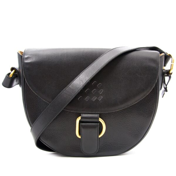 koop veilig tweedehands Donker blauwe delvaux schoudertas aan de beste prijs 