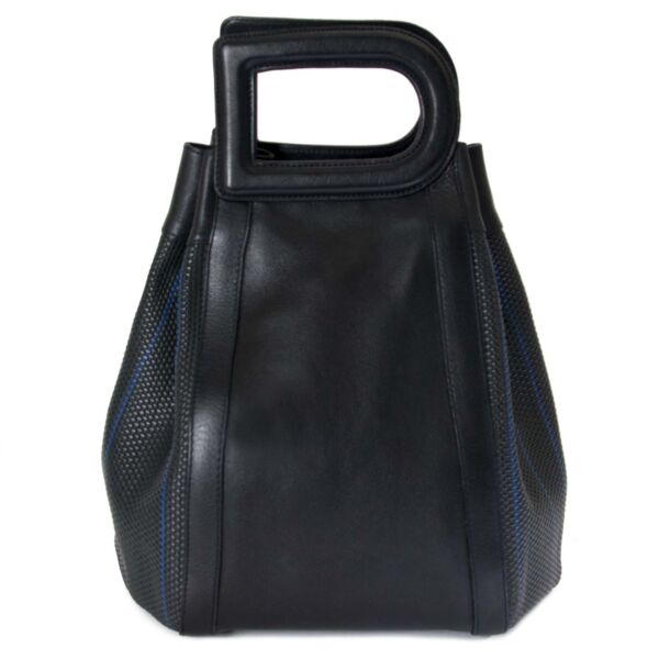 Delvaux Dark Blue Caraibes D Top Handle Shoulder Bag now for sale at labellov vintage fashion webshop belgium